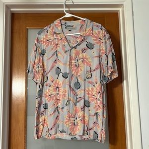All Saints - Short sleeve button down / size large